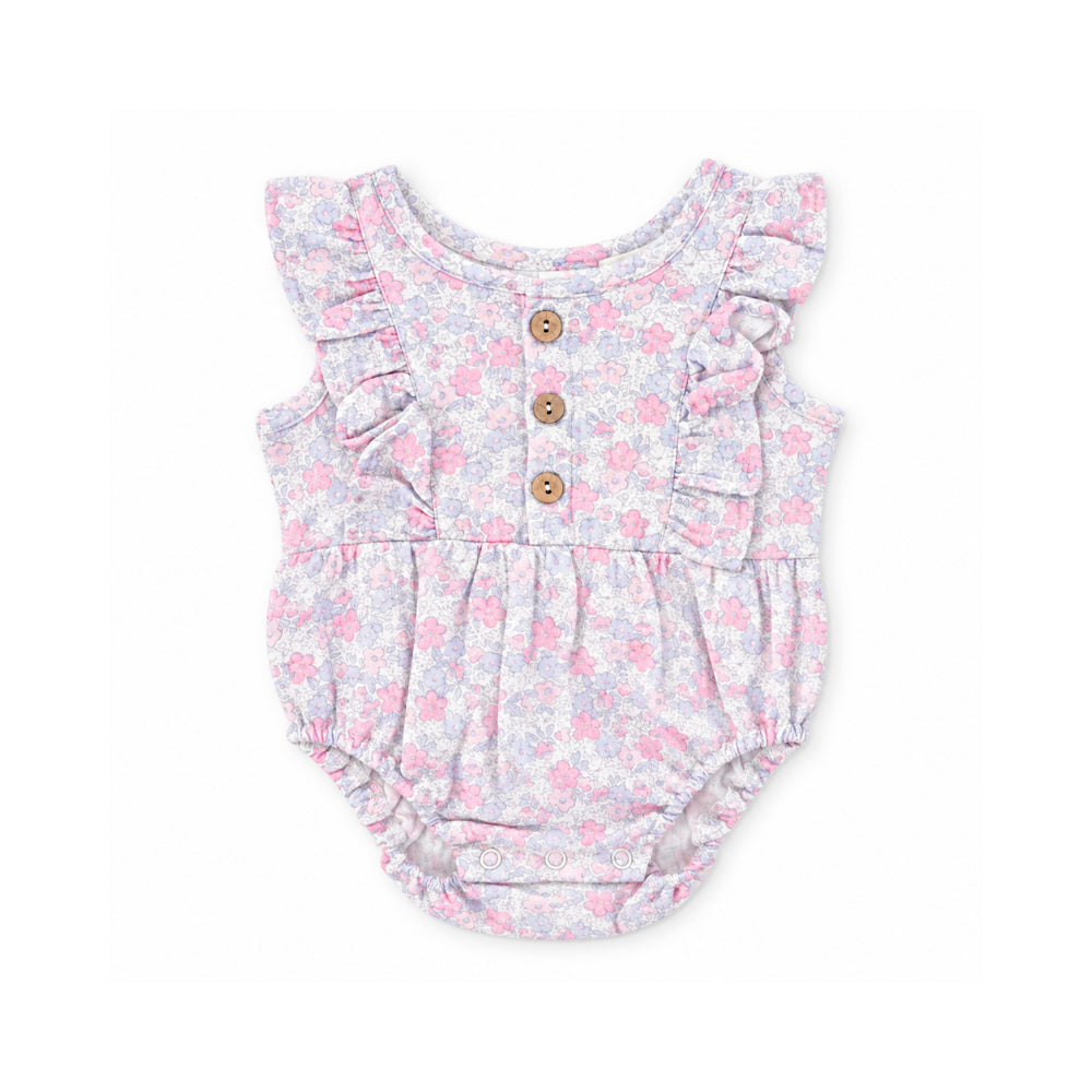 Salty Toes Series Baby Frilled Muslin Romper - DITSY FLORAL